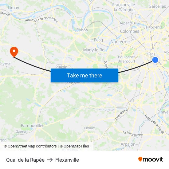 Quai de la Rapée to Flexanville map