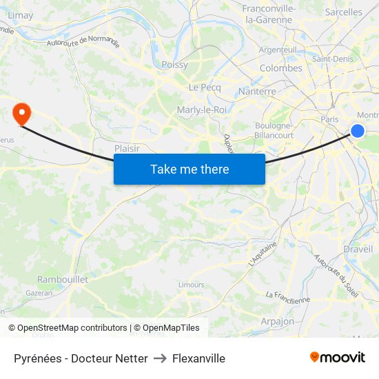 Pyrénées - Docteur Netter to Flexanville map