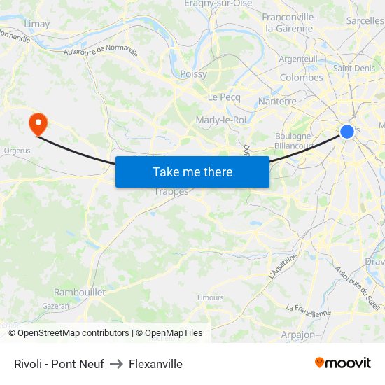 Rivoli - Pont Neuf to Flexanville map