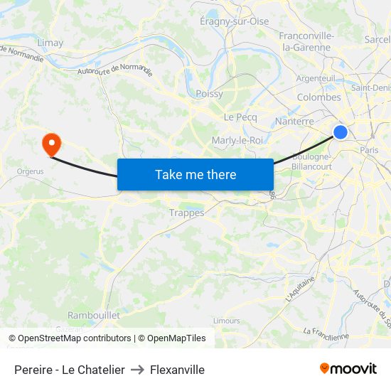 Pereire - Le Chatelier to Flexanville map