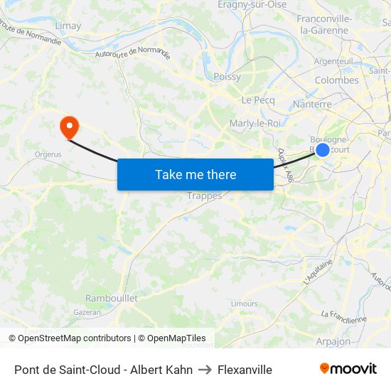 Pont de Saint-Cloud - Albert Kahn to Flexanville map