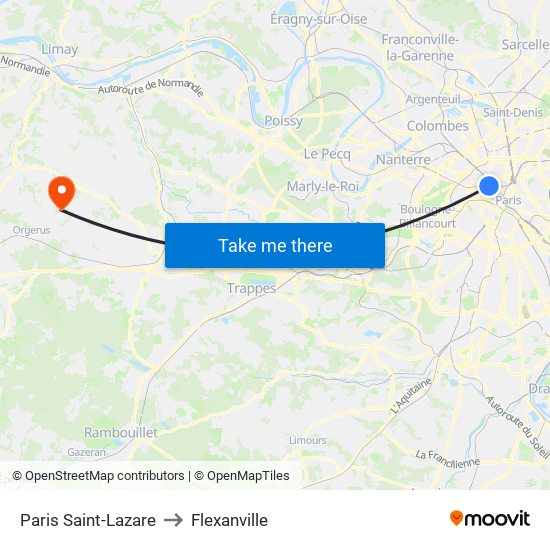 Paris Saint-Lazare to Flexanville map