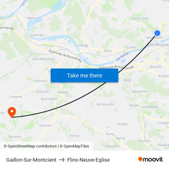 Gaillon-Sur-Montcient to Flins-Neuve-Eglise map