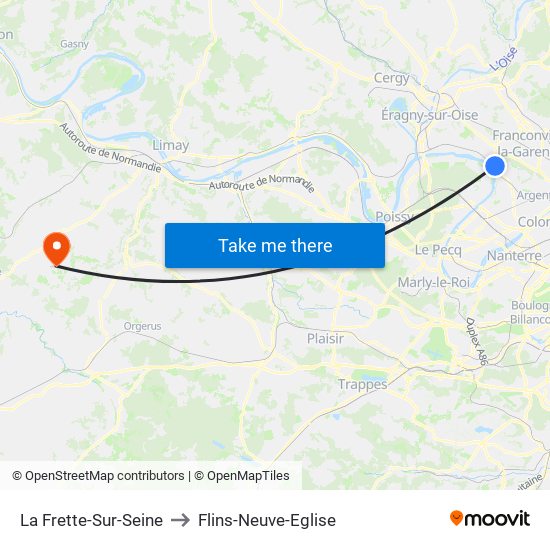 La Frette-Sur-Seine to Flins-Neuve-Eglise map