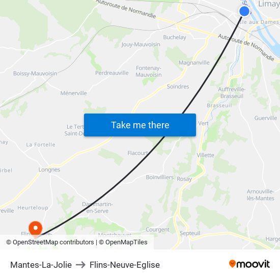 Mantes-La-Jolie to Flins-Neuve-Eglise map