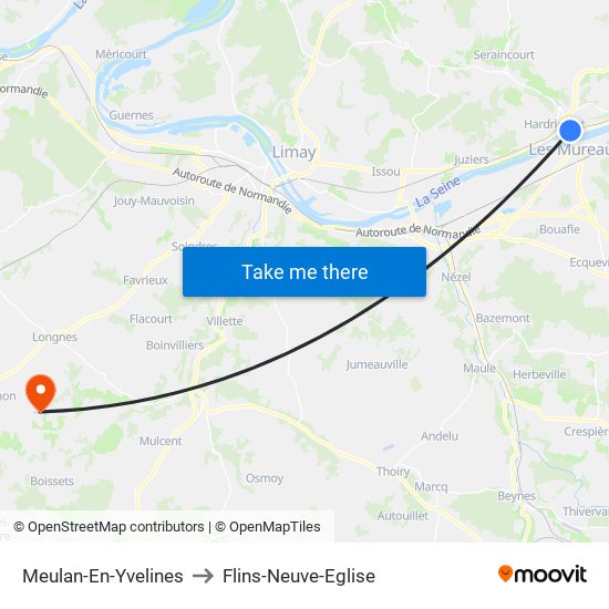 Meulan-En-Yvelines to Flins-Neuve-Eglise map