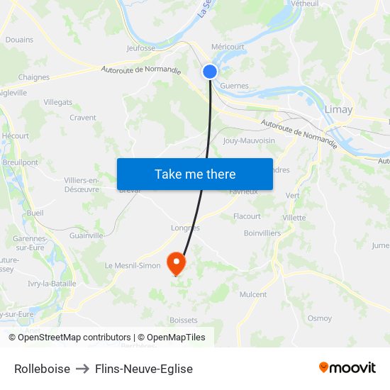Rolleboise to Flins-Neuve-Eglise map