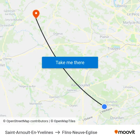 Saint-Arnoult-En-Yvelines to Flins-Neuve-Eglise map