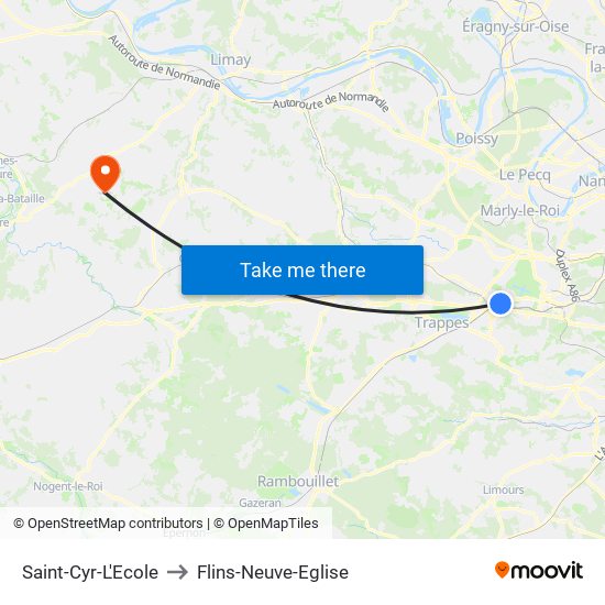 Saint-Cyr-L'Ecole to Flins-Neuve-Eglise map