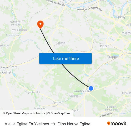Vieille-Eglise-En-Yvelines to Flins-Neuve-Eglise map