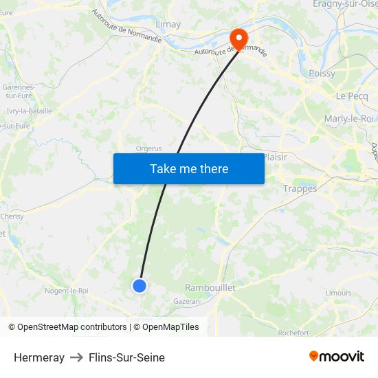 Hermeray to Flins-Sur-Seine map