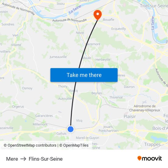 Mere to Flins-Sur-Seine map