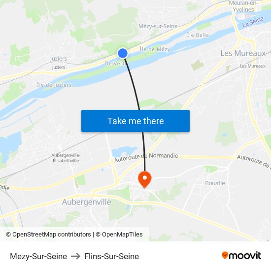 Mezy-Sur-Seine to Flins-Sur-Seine map