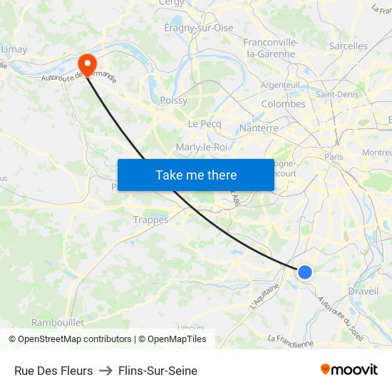 Rue Des Fleurs to Flins-Sur-Seine map