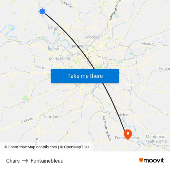 Chars to Fontainebleau map