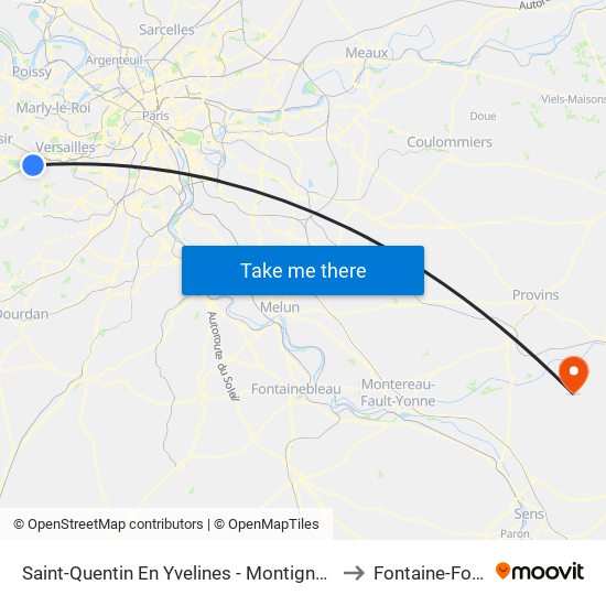 Saint-Quentin En Yvelines - Montigny-Le-Bretonneux to Fontaine-Fourches map