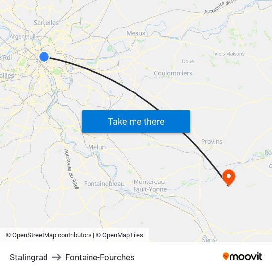 Stalingrad to Fontaine-Fourches map