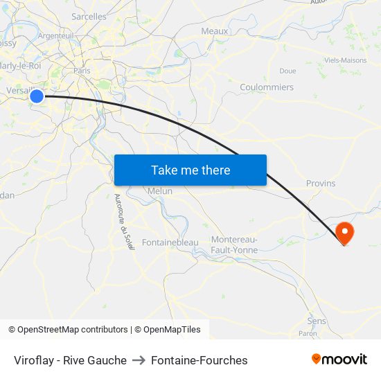 Viroflay - Rive Gauche to Fontaine-Fourches map