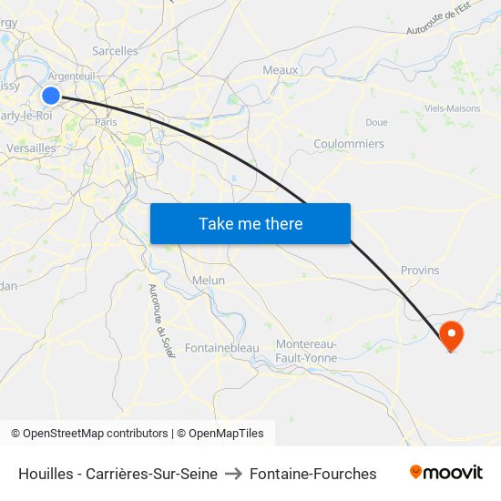 Houilles - Carrières-Sur-Seine to Fontaine-Fourches map