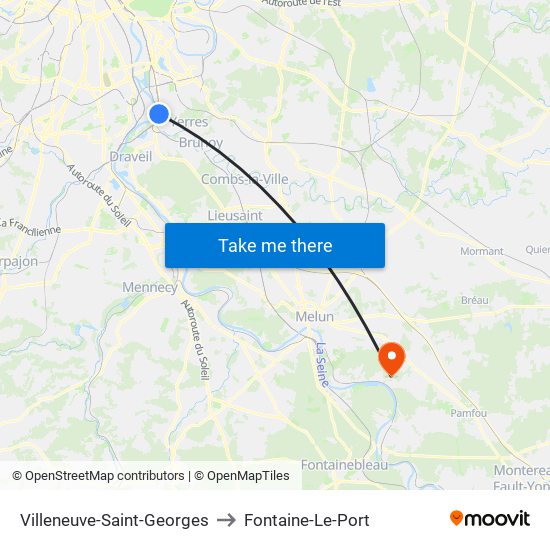 Villeneuve-Saint-Georges to Fontaine-Le-Port map