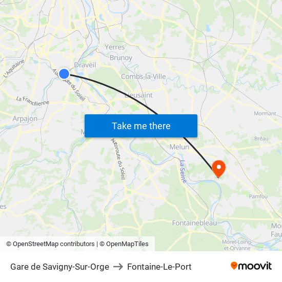Gare de Savigny-Sur-Orge to Fontaine-Le-Port map