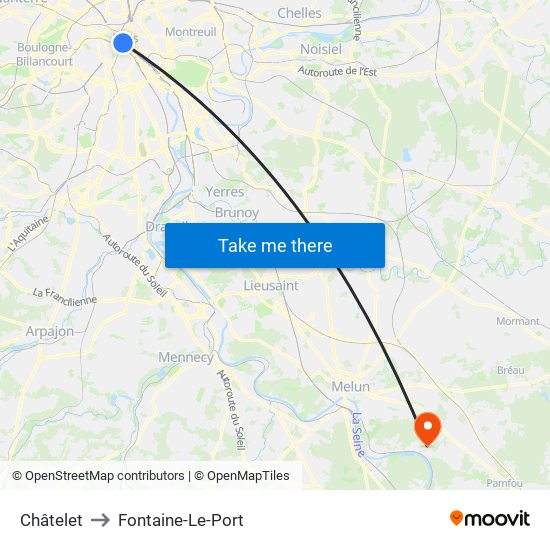 Châtelet to Fontaine-Le-Port map