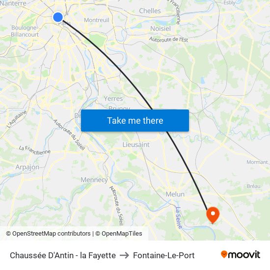 Chaussée D'Antin - la Fayette to Fontaine-Le-Port map