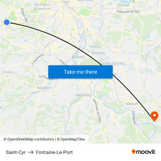 Saint-Cyr to Fontaine-Le-Port map