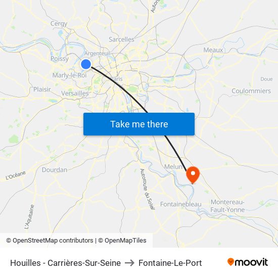 Houilles - Carrières-Sur-Seine to Fontaine-Le-Port map