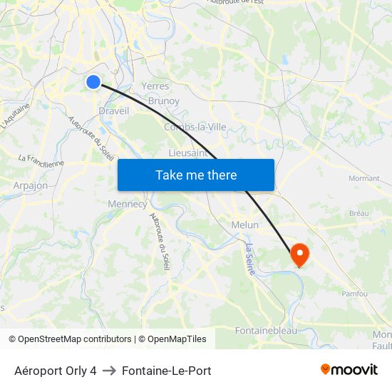 Aéroport Orly 4 to Fontaine-Le-Port map