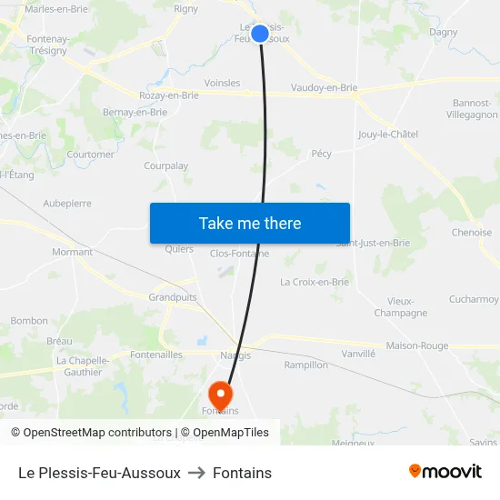Le Plessis-Feu-Aussoux to Fontains map
