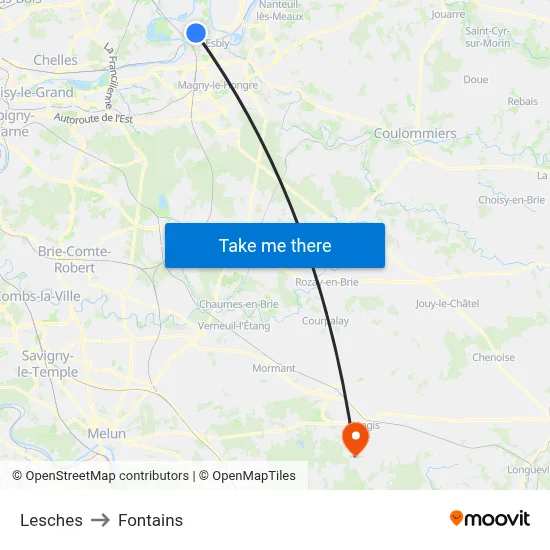 Lesches to Fontains map
