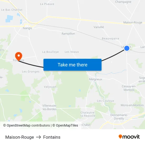 Maison-Rouge to Fontains map