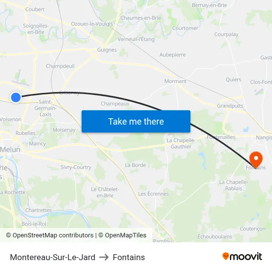 Montereau-Sur-Le-Jard to Fontains map