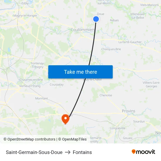 Saint-Germain-Sous-Doue to Fontains map