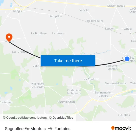 Sognolles-En-Montois to Fontains map