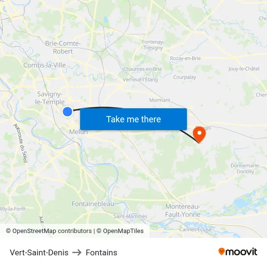 Vert-Saint-Denis to Fontains map