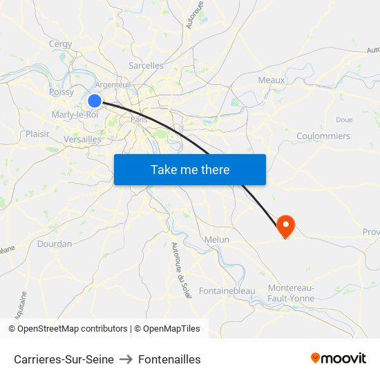 Carrieres-Sur-Seine to Fontenailles map