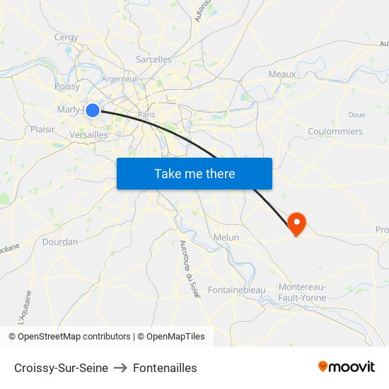 Croissy-Sur-Seine to Fontenailles map