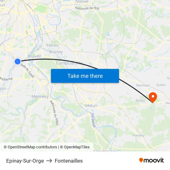 Epinay-Sur-Orge to Fontenailles map