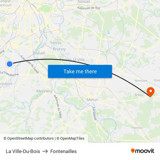 La Ville-Du-Bois to Fontenailles map
