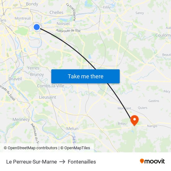 Le Perreux-Sur-Marne to Fontenailles map