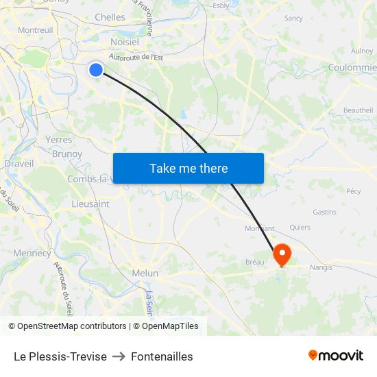 Le Plessis-Trevise to Fontenailles map