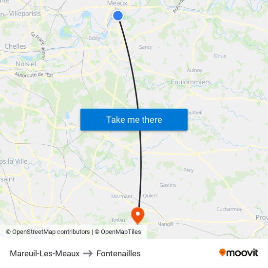 Mareuil-Les-Meaux to Fontenailles map