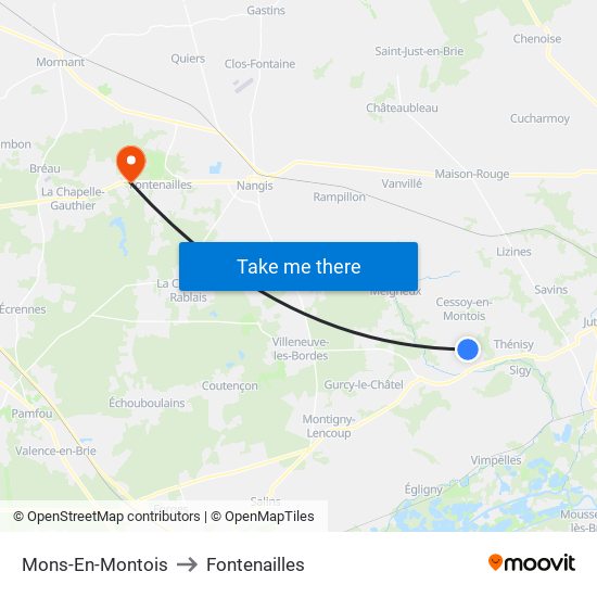 Mons-En-Montois to Fontenailles map