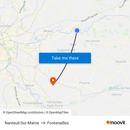 Nanteuil-Sur-Marne to Fontenailles map