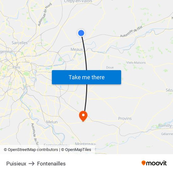 Puisieux to Fontenailles map