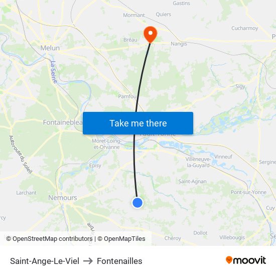 Saint-Ange-Le-Viel to Fontenailles map