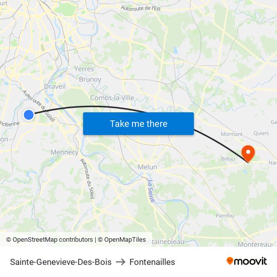 Sainte-Genevieve-Des-Bois to Fontenailles map