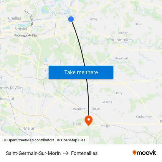 Saint-Germain-Sur-Morin to Fontenailles map